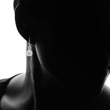 Load image into Gallery viewer, 18K White Gold Infinity Crystal Drop Earrings