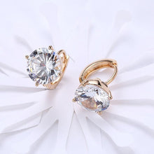 Load image into Gallery viewer, 18K White Gold Swarovski Crystal Huggies Set