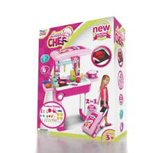 Load image into Gallery viewer, 2-in-1 Pretend Play Game Travel Suitcase for Girls
