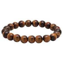 Load image into Gallery viewer, 2-Piece Set: Men's Tiger Eye and Black Beads/Tiger Eye Cross Drawstring Bracelets