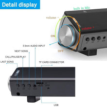 Load image into Gallery viewer, Bluetooth Sound Bar Wired and Wireless Mini Home Theater Audio