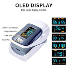 Load image into Gallery viewer, Fingertip Pulse Oximeter Blood Oxygen Meter SpO2 Heart Rate Monitor