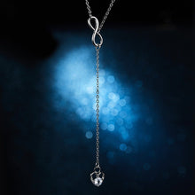 Load image into Gallery viewer, Infinity Heart Crystal Lariat Pendant Necklace