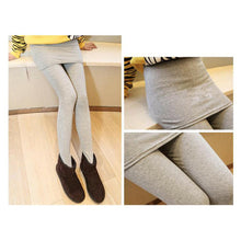 Load image into Gallery viewer, Thick Lined Leggings with Attached Skirt - Light Gray