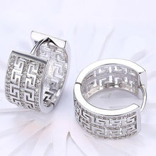 Load image into Gallery viewer, 14K Gold Plating Swarovski Elements Pav'e Laser Cut Celtic Design Hinge Earrings
