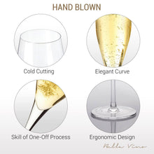 Load image into Gallery viewer, 4-Pack: Bella Vino Standard Hand Blown Crystal Red/White Wine Glasses
