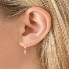 Load image into Gallery viewer, 4.0CTTW Morganite Dangling Drop Heart Shaped Leverback Earrings

