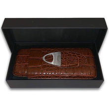 Load image into Gallery viewer, Leather Cigar Case by Mulling Room with Stainless Steel Cutter
