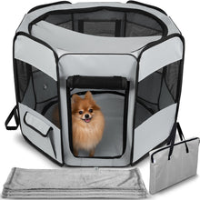 Load image into Gallery viewer, Paws &amp; Pals Portable Pet Playpen with Blanket
