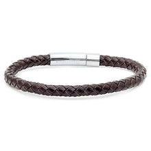 Load image into Gallery viewer, 3-Piece Set: Brown Leather Stainless Steel &amp; Genuine Tiger Eye Beaded Bracelet Set

