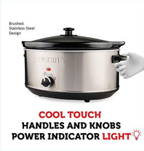 Load image into Gallery viewer, Courant 7.0 Quart Stainless Steel Oval Slow Cooker
