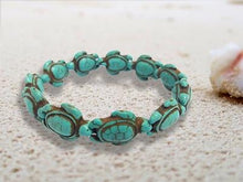 Load image into Gallery viewer, Handmade Hawaiian Turquoise  Sea Turtles Bracelet
