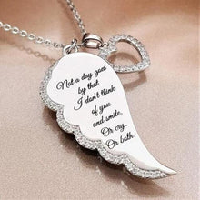 Load image into Gallery viewer, "Not a Day Goes By" Crystal Pav'e Angel Wings Necklace
