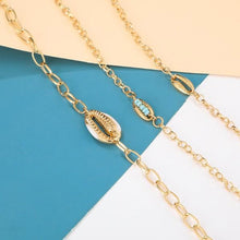 Load image into Gallery viewer, Turquoise Sea-Shell 3 Piece Bracelet Set in 14K Gold
